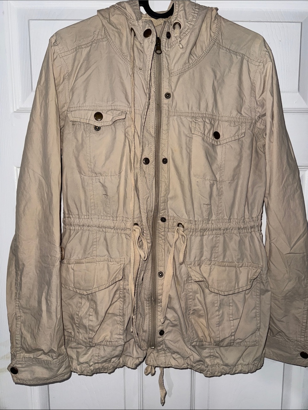 River Island Beige Utility Hooded Jacket